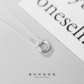 A35206 s925 sterling silver fashion simple chic circle choker necklace