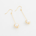 A32731 s925 sterling silver unique pearl circle dangle earrings