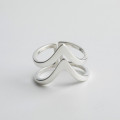 A32499 s925 sterling silver rhombic chic trendy silver doublelayer silver ring