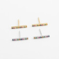 A32817 s925 sterling silver trendy fashion cubiczirconia silver unique bar earrings