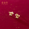 A35490 s925 sterling silver small trendy cute rhinestone small earrings