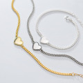 A36455 s925 sterling silver charm fashion chic unique heart charm bracelet