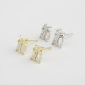 A32771 bigs925 sterling silver chic square silver silver earrings