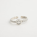 A32520 s925 sterling silver smilingface star silver vintage adjustable silver ring