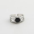 A32519 s925 sterling silver trendy vintage simple crown silver simple ring