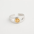 A32510 s925 sterling silver smilingface simple adjustable ring