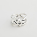 A32509 s925 sterling silver trendy simple bow adjustable silver chic silver ring