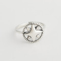 A32511 s925 sterling silver adjustable chic vintage silver chic star silver ring