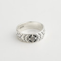 A32515 s925 sterling silver vintage adjustable flower unique silver chic trendy ring