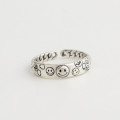 A32517 s925 sterling silver stud smilingface simple trendy chic trendy unique ring