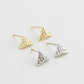 A32743 s925 sterling silver triangle chic silver unique earrings