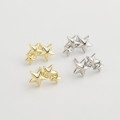 A32764 s925 sterling silver stars chic silver unique fashion earrings