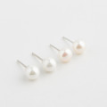 A32814 s925 sterling silver trendy fashion circle silver unique pearl earrings