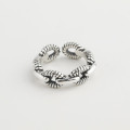 A32513 s925 sterling silver rope adjustable vintage silver chic trendy ring