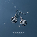 A35885 s925 sterling silver chic short circle earrings