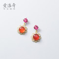 A35884 s925 sterling silver vintage rhinestone fashion elegant earrings