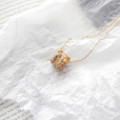 A31457 925 sterling silver simple gold necklace