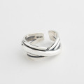 A32525 big sterling silver doublelayer chic silver trendy vintage silver ring
