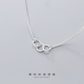 A35201 s925 sterling silver simple circle choker chic necklace