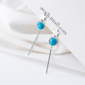 A35882 s925 sterling silver cute blue ball fashion star earrings