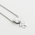 A32974 s925 sterling silver vintage small bear pendant fashion chic necklace