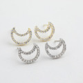 A32736 s925 sterling silver rhinestone moon earrings