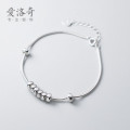 A36047 s925 sterling silver simple oval unique fashion bracelet