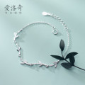 A35179 s925 charm trendy simple white rhinestone sweet bracelet