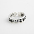 A32593 s925 sterling silver vintage simple fashion adjustable silver ring