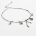 A33321 s925 sterling silver vintage silver fashion cross charm bracelet