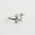 A33445 s925 sterling silver vintage thai silver simple unique silver ring