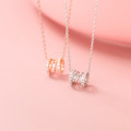A45392 s925 silver circle elegant necklace