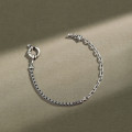 A36515 s925 sterling silver charm vintage boxchain chain charm bracelet