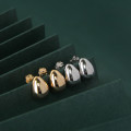 A32759 925 sterling silver minimalist oval unique earrings