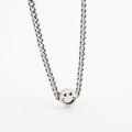 A31426 big s925 sterling silver chic smilingface chic silver vintage silver necklace