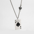 A32985 s925 sterling silver vintage blackA silver pendant trendy simple necklace