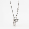A32847 s925 sterling silver pendant simple silver simple stars necklace