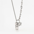 A32847 s925 sterling silver pendant simple silver simple stars necklace