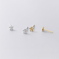 A35845 s925 sterling silver simple cute flower sweet chic earrings