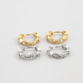 A32763 s925 sterling silver rhinestone chic silver circle earrings