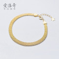 A36443 s925 sterling silver charm simple chic wide bead bar red bracelet