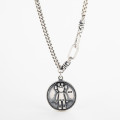 A32854 s925 sterling silver pendant vintage chic silver fashion necklace
