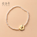 A36447 s925 sterling silver chic baroque pearl charm bracelet