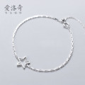 A43574 s925 silver simple elegant charm unique stars bracelet