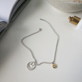 A32911 s925 sterling silver anklet simple chic smilingface chain anklet unique silver bracelet