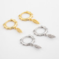 A32778 s925 sterling silver chic unique leaf silver earrings