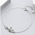 925 sterling silver heart infinity chain bracelet