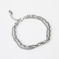 A32918 s925 sterling silver vintage doublelayer silver chic trendy bracelet