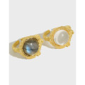 A33396 s925 sterling silver quality white crystal adjustable ring