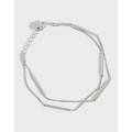 A36496 s925 sterling silver charm doublelayer charm bracelet